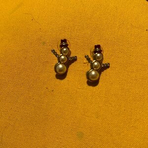 Vintage snowman chritmas earrings